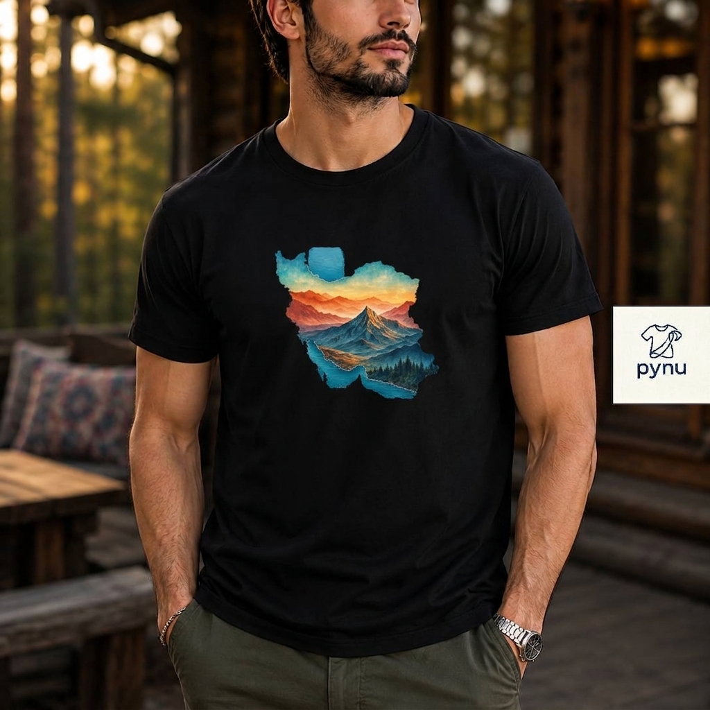 تی‌شرت نخ پنبه مدل ساده - طرح «دماوند»